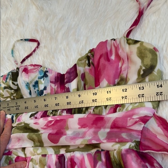 Floral Pink and Green Women's Dress - Picture 6 of 10